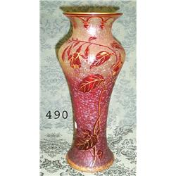 Fine 12" cranberry to clear cameo style