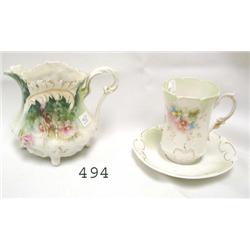 RS Prussia RM RSP creamer (crack), star mark cup a