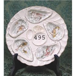 2 oyster plates with fish and lobster d