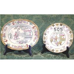 8 ½" Maastricht "Canton" plate and 10 ¾