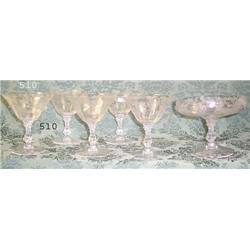 6 pcs. - 5 Rose Point sherbets (2 with