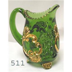 5 ¾" green Croesus creamer