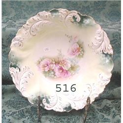 RS Prussia RM RSP 10 ¾" floral bowl with plume bor