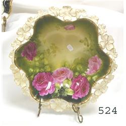 PT Germany 11 ½" rose dec. lobed bowl w