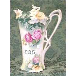 RS Prussia RM RSP 9" Carnation mold chocolate pot