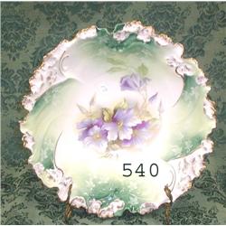 RS Prussia 10" UM RSP ring mold mark floral edge b