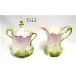 RS Prussia UM RSP cream and sugar with leaf mold b