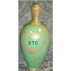 11 ¼" Royal Crown Derby green vase with