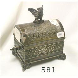 Fine silver plate jewelry casket with l
