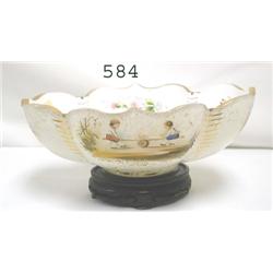 11 ½" heavy Vasa Murrhina bride&rsquo;s bowl