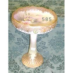 Fine Nippon 8 ½" gold decorated compote