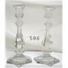Image 1 : 10 7/8" pair of crystal candlesticks