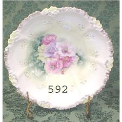 RS Prussia RM RSP 9 ¼" icicle mold bowl with poppy