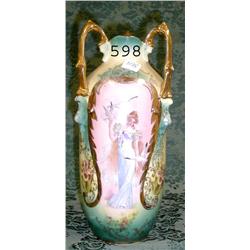 10 Germany 3-handled vase with gold de