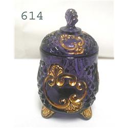 Purple Croesus covered jam jar - 6"