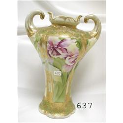 11" Nippon 2-handle shouldered vase wit