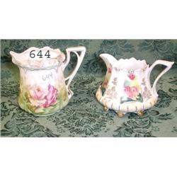 RS Prussia RM RSP stippled floral creamer with ros
