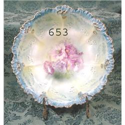 RS Prussia RM RSP 10 ½" ribbed mold 7-lobe bowl wi