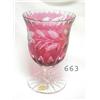 Image 1 : 6 ½" cranberry cut to clear vase with r