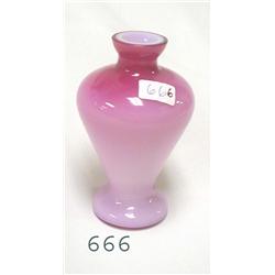 Small pink cased vase - app. 4 ½"