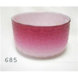 Honeycomb pink satin 2 7/8" bowl with w