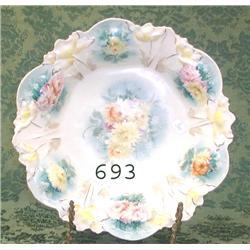 RS Prussia UM RSP floral bowl with 6-sided bottom