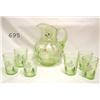 Image 1 : Green enamel decorated water set with 6
