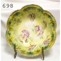 RS Prussia 10 ¾" RM RSP rimmed border bowl in gree