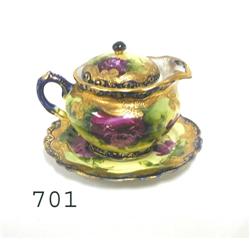 UM gold dec. rose floral covered syrup/