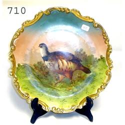 10" gold scroll border game plate with