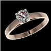 Image 2 : 0.77 CTW Certified H-SI/I Quality Diamond Solitaire Engagement Ring 10K Rose Gold - REF-97T5M - 3648