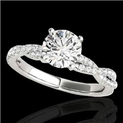 1.25 CTW H-SI/I Certified Diamond Solitaire Ring 10K White Gold - REF-254M5H - 35232