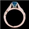 Image 2 : 1.5 CTW Si Certified Fancy Blue Diamond Solitaire Ring 10K Rose Gold - REF-180W2F - 35220