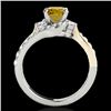 Image 2 : 1.6 CTW Certified Si Intense Diamond Bypass Solitaire Ring 10K White & Yellow Gold - REF-218W2F - 35