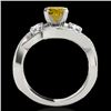 Image 2 : 1.76 CTW Certified Si Intense Yellow Diamond Bypass Solitaire Ring 10K White Gold - REF-289W3F - 350