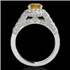 Image 2 : 1.8 CTW Certified Si/I Fancy Intense Yellow Diamond Solitaire Halo Ring 10K White Gold - REF-178X2T 