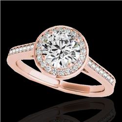 1.93 CTW H-SI/I Certified Diamond Solitaire Halo Ring 10K Rose Gold - REF-355K3W - 33518