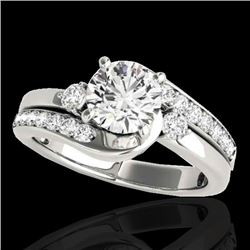 2 CTW H-SI/I Certified Diamond Bypass Solitaire Ring 10K White Gold - REF-436N4Y - 35101