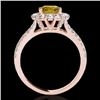 Image 2 : 2.01 CTW Certified Si/I Fancy Intense Yellow Diamond Solitaire Halo Ring 10K Rose Gold - REF-209F3N 