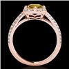 Image 2 : 2.05 CTW Certified Si/I Fancy Intense Yellow Diamond Solitaire Halo Ring 10K Rose Gold - REF-327H3A 