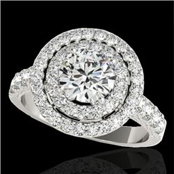 2.25 CTW H-SI/I Certified Diamond Solitaire Halo Ring 10K White Gold - REF-218X2T - 34211