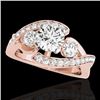 Image 1 : 2.26 CTW H-SI/I Certified Diamond Bypass Solitaire Ring 10K Rose Gold - REF-390M4H - 35055