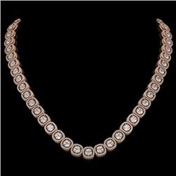 32.64 CTW Cushion Diamond Designer Necklace 18K Rose Gold - REF-5967H6A - 42624