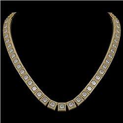 36.30 CTW Princess Diamond Designer Necklace 18K Yellow Gold - REF-6619T3M - 42634