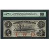 Image 1 : 1857 $2 Western Exchange F&M Insurance Co. Obsolete Note PMG Gem Uncirculated 66