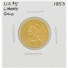 Image 1 : 1853 $5 Liberty Head Half Eagle Gold Coin