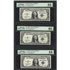 Image 1 : Lot of (3) Consecutive 1935C $1 Silver Certificate Notes PMG Choice Uncirculated