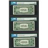 Image 2 : Lot of (3) Consecutive 1935C $1 Silver Certificate Notes PMG Choice Uncirculated