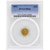 Image 1 : 1852 $1 Liberty Head Gold Dollar Coin PCGS MS62