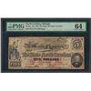 Image 1 : 1863 $5 The State of North Carolina Obsolete Note PMG Choice Uncirculated 64